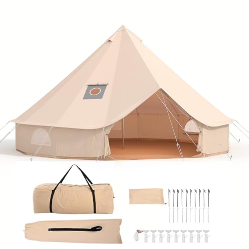 Carpa Bell Canvas beige 4 personas 4 estaciones 3 m