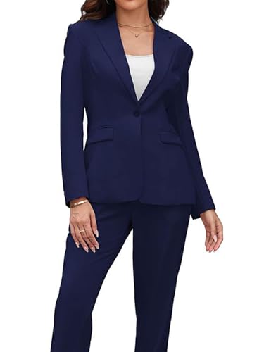 TIANMEI Womens Suits 2 Pieces Blazer Set Official Business Suit for Women Lady Slim Fit Womens Tuxedo Casual Blazer Pants