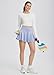baleaf Tennis Skirts for Women High Waisted Flowy Tummy Control Pleated Golf Skorts Skirts with Shorts 2 Side Pockets Snow Blue XS
