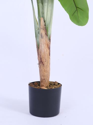 Image of ARICK DECOR 4Ft Artificial Bird of Paradise Plant in Pot, 4ft Realistic Faux Banana Leaf Tree for Home Office Decor, Living Room & Balcony, Green