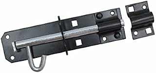 SUL Padbolt Heavy Duty Brenton Bolt Type 2A Sliding Gate Bolt Locakable padbolt 150mm for Shed Doors, Gate Lock & Outhouse Doors Black Gate Bolt 150mm (6 Inch) (1 PK)