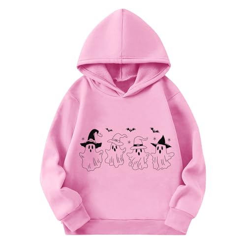Girl Halloween Hoodies Cute Oversized Ghost Print Hooded Pullover Loose Spooky Season Long Sleeve Sweatshirt