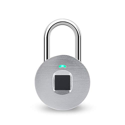 hardwrk Fingerprint Lock - Silber - Smartes Vorhängeschloss mit Fingerabdruck-Leser - Wetterfest nach IP65 - Schnelles, sicheres Entsperren - Finger Abdruck Schloss Silver