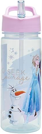 Disney Frozen Magic Personalised Sticker Water Bottle with Straw 500ml  Official Merchandise by Polar Gear, Kids Reusable Non Spill BPA Free Tritan  Ideal For School Nursery Sports Picnic - Purple