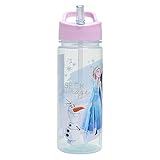 Disney Frozen Magic Personalised Sticker Water Bottle with Straw 500ml – Official Merchandise by Polar Gear, Kids Reusable Non Spill BPA Free Tritan – Ideal For School Nursery Sports Picnic - Image 5
