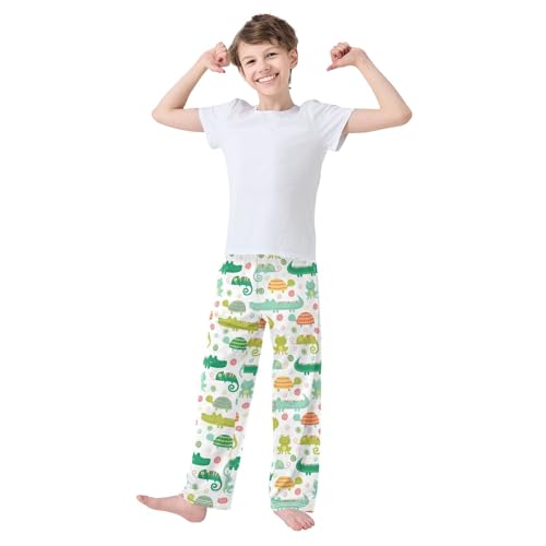 Gator Chamleon Boys Long Pants Soft Trousers Elastic Waist Kids Lounge Bottoms with Pockets S-XL2