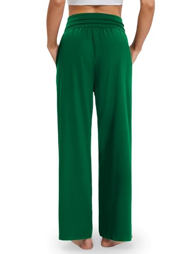 Image of Gracyoga Wide Leg Yoga Pants for Women Casual Loose Cozy Sweatpants High Waisted Lounge Pajama Flowy Pants With Pockets