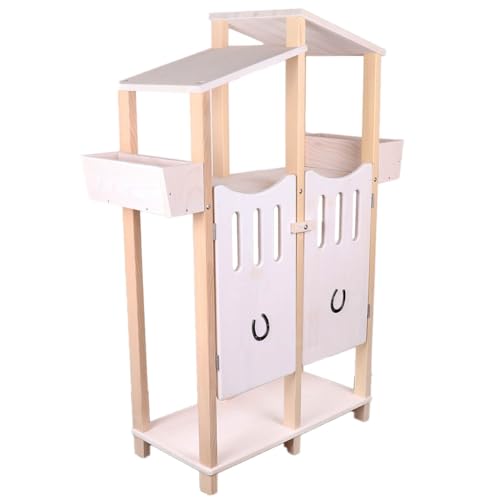 Holzspielzeug Peitz Hobby Horse Stall aus Holz massiv - Stall für 2 Steckenpferde