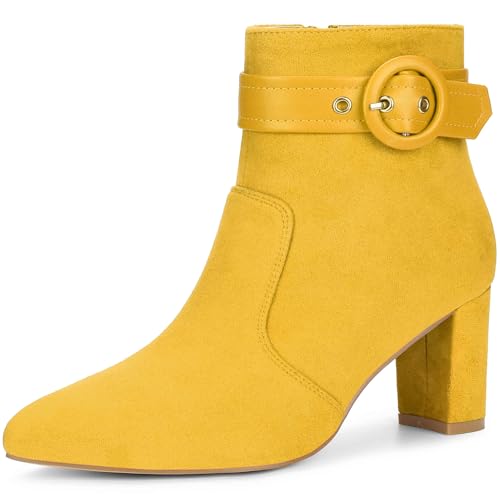 Perphy Buckle Ankle Boot Pointed Toe Chunky Heel Boots for Women - Main Image