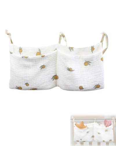 JUKOTA 1PCS Borsa Appendere per Lettino, Organizer per Cameretta dei Bambini, Tasche Portaoggetti Letto, Portaoggetti Tasca da Appendere per Letto Usato per Riporre Vestiti Pannolini Giocattoli
