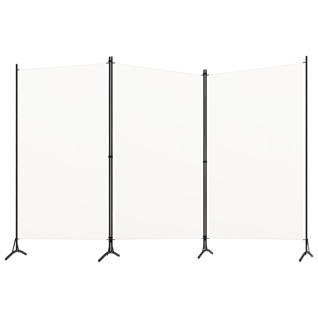 Paravent séparateur blanc crème 3 panneaux 260x180 cm