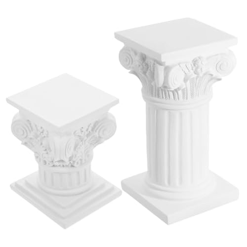 HOLIDYOYO 2pcs Roman Pillar Statue Decorative Column for Wedding Centerpieces Elegant Photo Prop for Ceremonies Vintage Design for Home Decor Versatile Candle Holder and Base