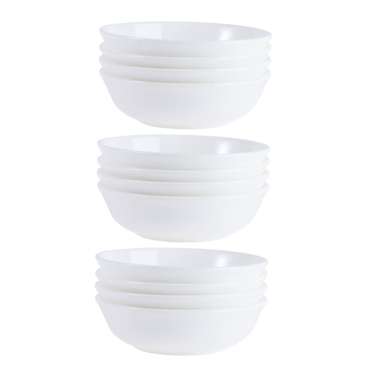 LALAFINA 12pcs Bone China Paint Palette Tray Set Multi-Function Mixing Trays for Artists