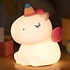 YISSVIC Unicornio Luz Nocturna Infantil Luz Bebe Nocturna Lampara Quitamiedos Infantil Recargable Regalo para Niños Regalo de Fiesta de Bienvenida del Bebé
