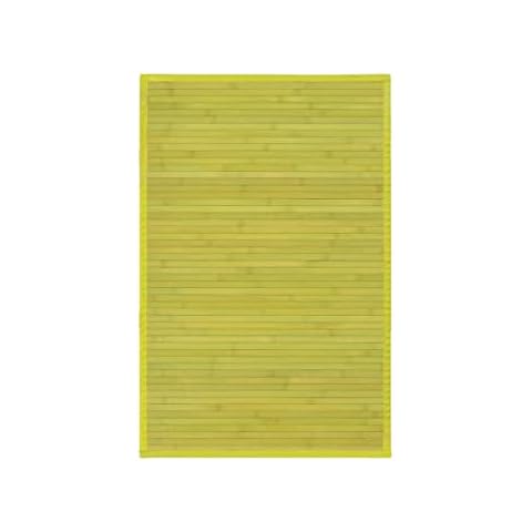 LOLAhome Alfombra de bambú antideslizante y resistente a la humedad en "Verde" de "90x60 cm Cover