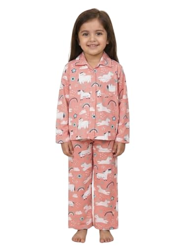 Image of The Mom Store Kids Cotton Night Suit for Boys and Girls | Breathable Night Dress for Kids Boys and Girls | Printed Nightsuit Pajama Set | Comfortable All-Season Sleepwear for Daily Use