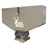Boss Buck ATV Spreader with Adjustable Flow Rate, 4 Prong Tail Light Adapter and Receiver Hitch for Feed, Salt, Fertilizer, and Seed