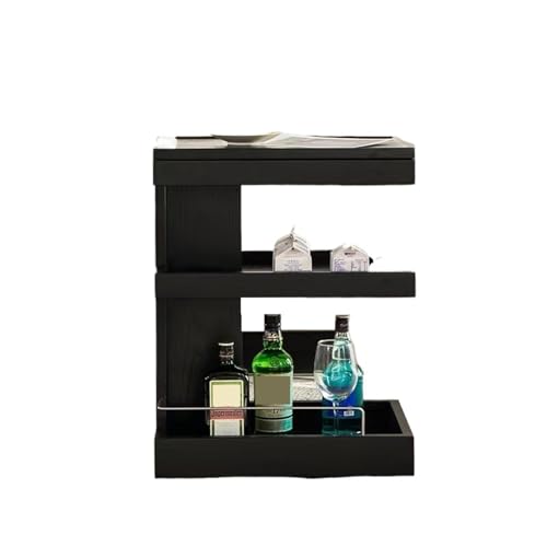ZENGXJYCQINGJIANG Mesa Auxiliar Mesa de Centro pequeña de Madera de Nogal Negro con Varios Lados móviles, sofá de Sala de Estar, Varios gabinetes de Esquina Simples Dormitorio