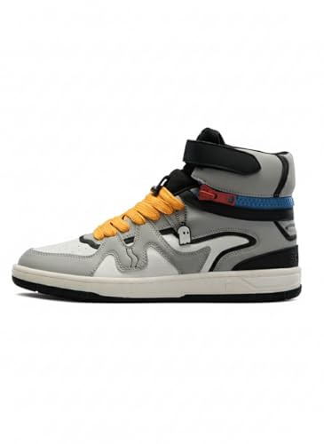 Image of The Souled Store UBZ Convertible: Shuttle 2-in-1 High Top Low Top Sneaker Textured PU and Padded Mesh Breathable Flexible Sole Streetwear Casual Sneakers for Men UK 6-11