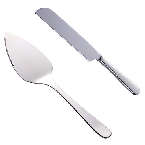 One-Day Sale: Up to 70% Off BISDA Wedding Cake Knife Server Set, 304 Stainless Steel Spatula Baking Tool Cake Shovel Butter Knives For Pie/Pizza/Cheese (Silver)