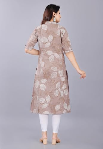 Image of Women Printed Collar Neck Half Sleeve Regular Fit Formal Kurti for Women's