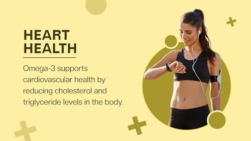 Image of La Nature's Omega-3 Gold 1000 mg Fish Oil Capsules with Vitamin D3 & E | Heart, Brain & Bone Support | Lemon Flavour | 70 Softgel Capsules
