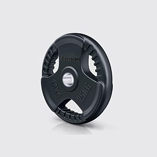 Image of Kobo 2.5 Kg (31 mm) Fitness Rubber Coated Tri-Grip Plate & Integrated Metal Grip Rubber Weight Plates - Sold in Pairs (Imported)