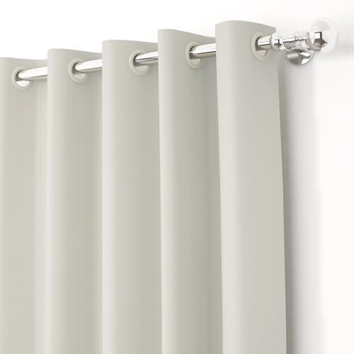Image of Story@Home 100% True Blackout Long Door Curtain 9 Feet Long Set of 1 | Solid Design |Room Darkening Curtain | Thermal Insulated Curtains for Living Room, Bedroom | 116 X 275 Cm, Pastel Ivory