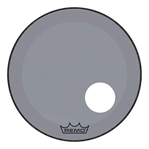 Remo Powerstroke P3 Colortone Smoke Bass Drumhead, 22', 5' Offset Hole, Model:P3-1322-CT-SMOH