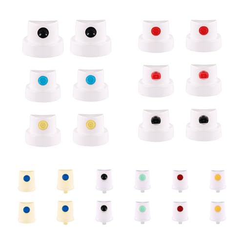 Tinoaly 24uds Boquilla para Bote Spray, Adaptador Universal Tapones Pintura en Aerosol Botes con Rosca Hembra Boquilla Repuesto Botellas para Creación Graffiti Arte Pintura