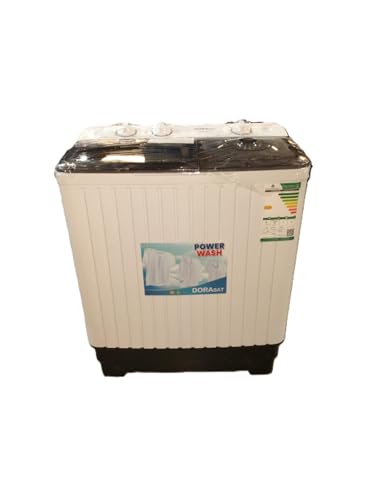 غسالة من دوراسات موديل DS7WT بتحميل علوي بسعة 7 كيلوجرام باللون الأبيض مع حوض مزدوج وتحكم يدوي ومحمولة