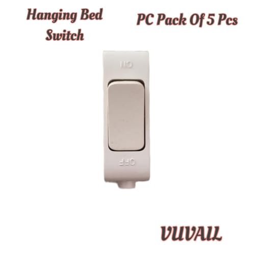 Image of Hanging Bed Switch| Push Button| Rocket PC Electrical On /Off Button| White Pack of 5 Pcs