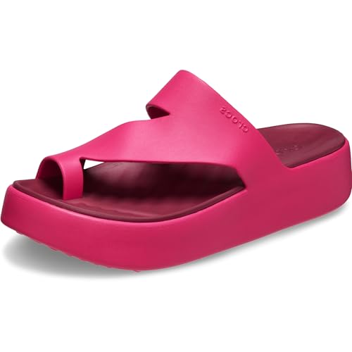 Crocs Mujer Getaway Platform Toe Loop Sandalia, Dragon Fruit, 37/38 EU