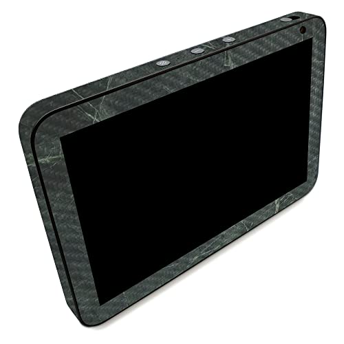 Image of MightySkins Carbon Fiber Skin Compatible with Amazon Echo Show 8 (Gen 2) - Green Marble | Protective, Durable Textured Carbon Fiber Finish | Easy to Apply | Made in The USA