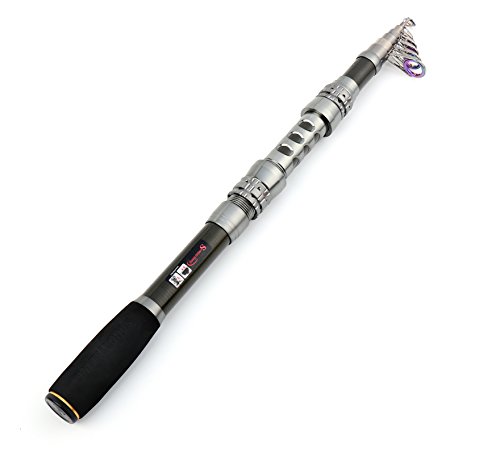 Sougayilang Telescopic Fishing Rod Carbon Fiber Travel Portable Spinning Fishing Pole for Boat Saltwater and Freshwater Fishing