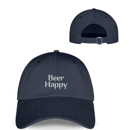 Gorra de béisbol MalleMel Beer Happy bordada en azul marino de talla única para hombre