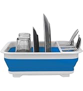 Serenib Collapsible Dish Drying Rack with Adjustable Water Draining Sprout Portable Dish Drainer ...