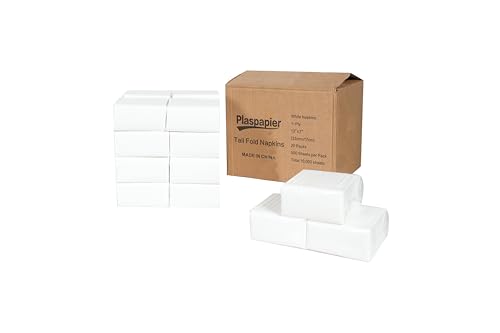 Tall Fold Napkins Bulk for Office & Home - 10,000 Count Case, 1-Ply White (3.5"x6.75" Folded) - For Restaurant, Cafe, Food Service Bulk Supply