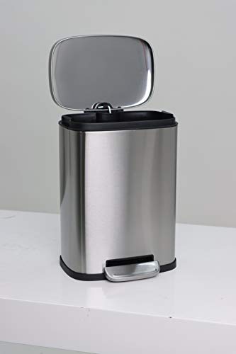 Caneca de basura rectangular Eviva 1.3 galones acero miniatura 2