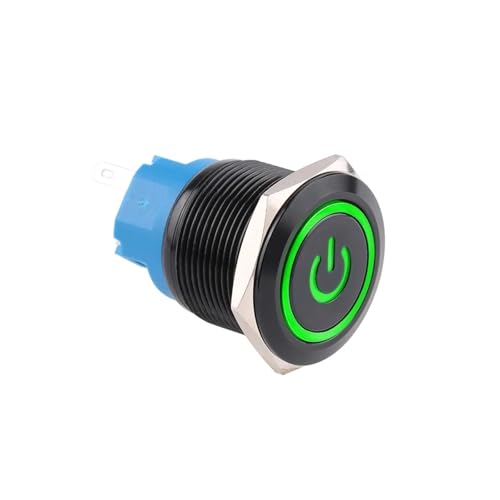 Interrupteur bouton-poussoir métallique 22mm 220V 12V pour tableau