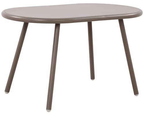 CLP Table Basse Velva I Table de Salon Ovale pour l'extérieur et l'intérieur I Table de Jardin résistante aux intempéries et aux UV, Couleur:Taupe