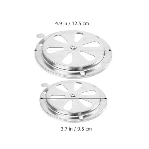 iplusmile Runden Einstellbare Vent: 2 Stück Verstellbare Belüftungsöffnungen Luftauslass Hohle Abdeckung Luftofen Wohnmobil Herd Entlüftung,125mm/95 mm