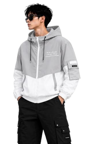 Buy GREY THELA POCKET JACKET WITH HOOD | Colour Block Design, Zip-Up Front at Amazon.in - Image 2