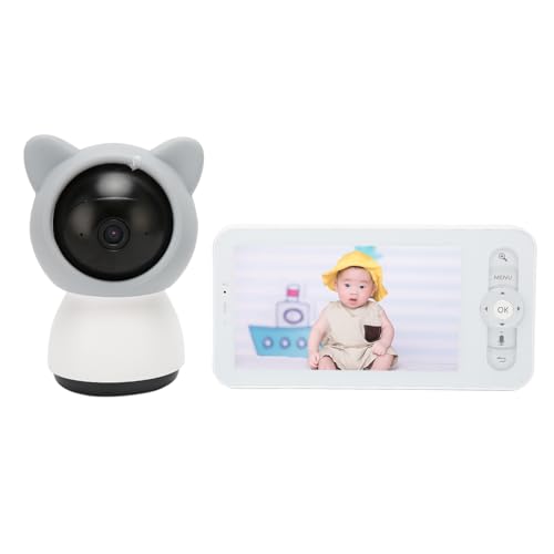 Monitor de bebê Com Vídeo, Tela de Zelador de 5 Polegadas e Visão Noturna Sem Fio ABS para Casa (plu