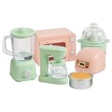 ifundom set da cucina per casa delle bambole in miniatura: 6 pezzi di giocattoli in miniatura per elettrodomestici mini forno piroscafo per uova spremiagrumi fornello elettrico tortiera