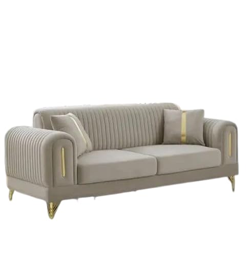 Image of A to Z Furniture Classic Chesterfield Sofa Set Luxury Chesterfield Sofa in for Home Living Room & Office (3 Seater Sofa Grey)