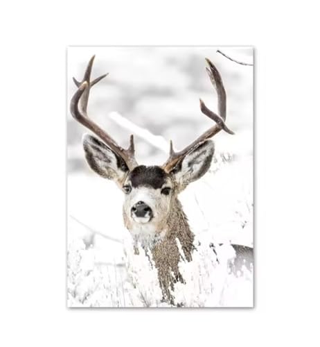 Toile cerf de neige apporte la poésie de la nature sauvage dans votre maison