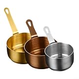 Honseadek Olla pequeña para salsa, cacerola antiadherente de acero inoxidable, mini olla de acero inoxidable de 100 ml de capacidad para cocinar y almacenar fácilmente (bronce S)
