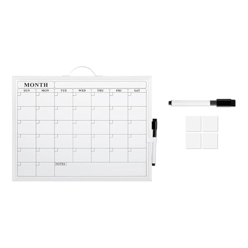 Marco de aluminio de doble superficie, calendario mensual que combina pizarra blanca y mango ergonómico para programar pizarra blanca de doble cara