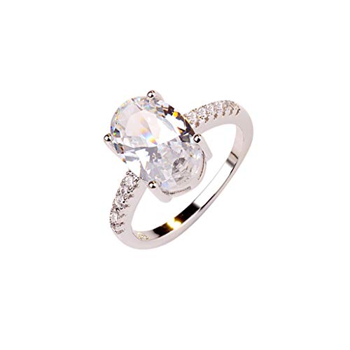 Preisvergleich Produktbild UINGKID Schmuck Damen Ring Mode Einfache Oval Weiß Zirkon